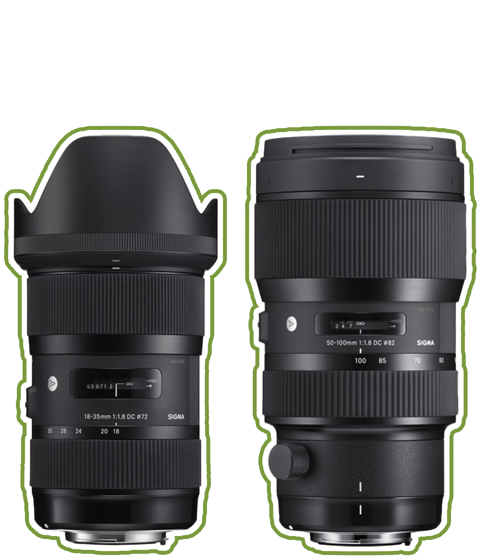 Sigma 18-35mm and 50-100mm lenses