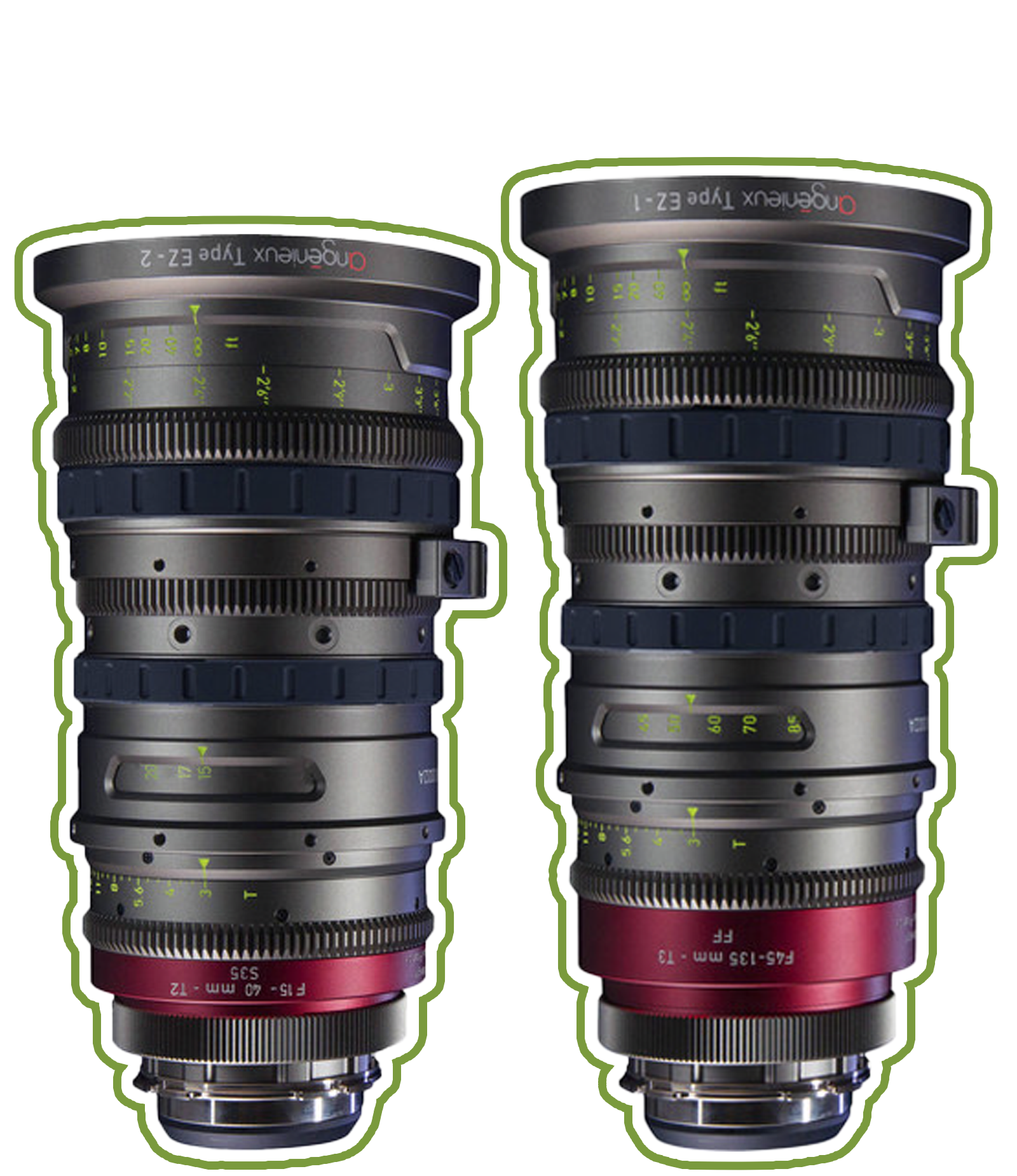 Two professional camera lenses side by side