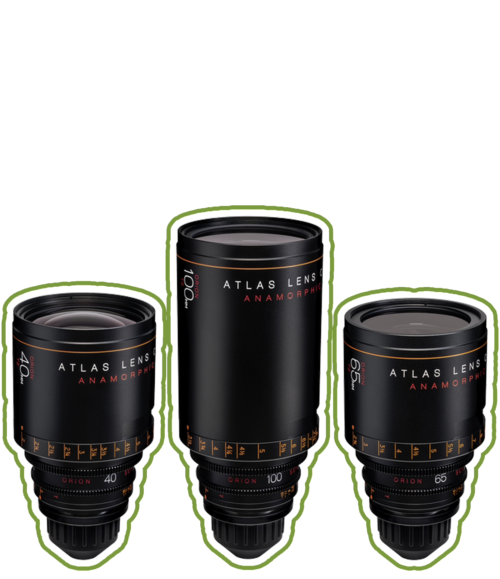Three Atlas Anamorphic Lenses