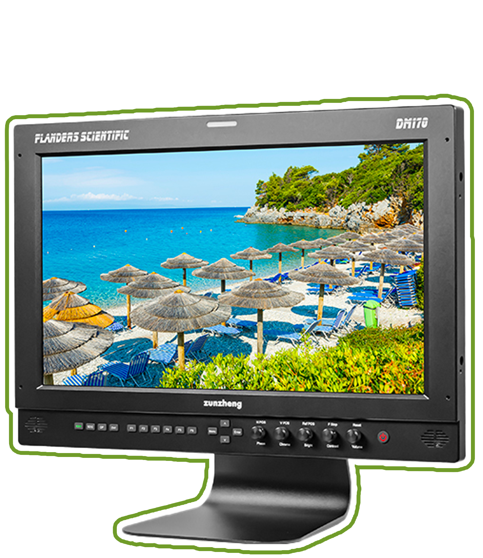 Flanders Scientific Monitor Displaying Beach