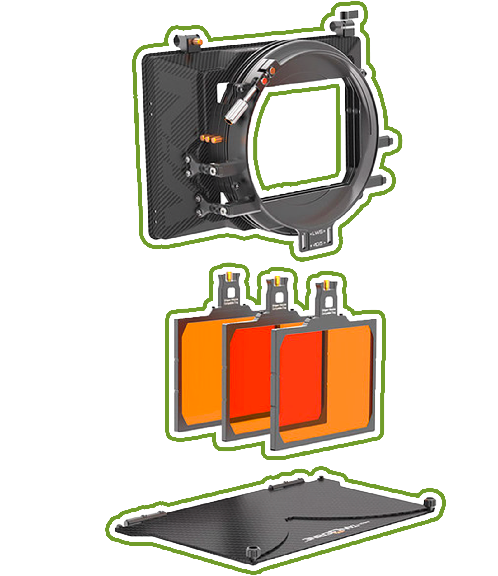 Carbon fiber matte box with filters