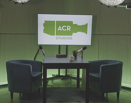 Behind the Scenes Palm Shooting Studio video and photo production studio Phoenix AZ Podcast studio 1